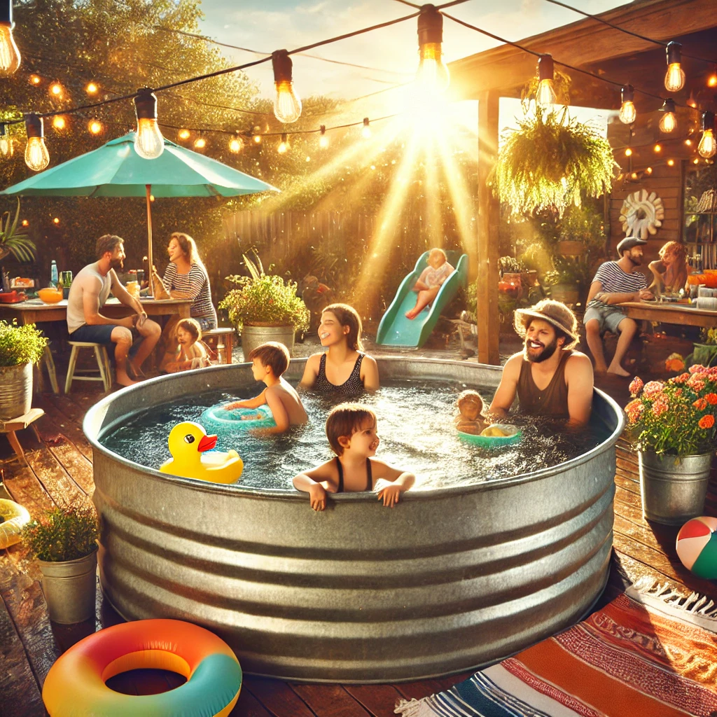 People playing around a Shark Tank Pool